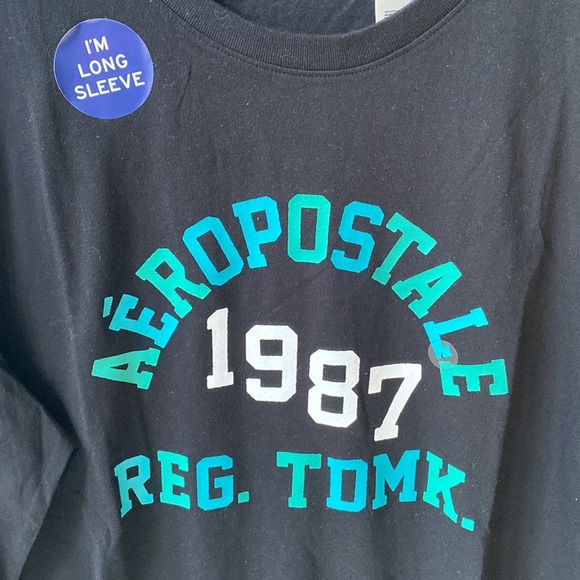 Aeropostale Black Long-sleeve Tee Shirt, Size L, NWT - Picture 4 of 6